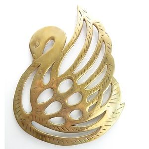 Brass Swan Trivet